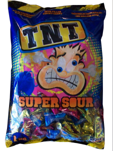Bulk NZ Lollies - TNT Sour Chews Blue Tongue